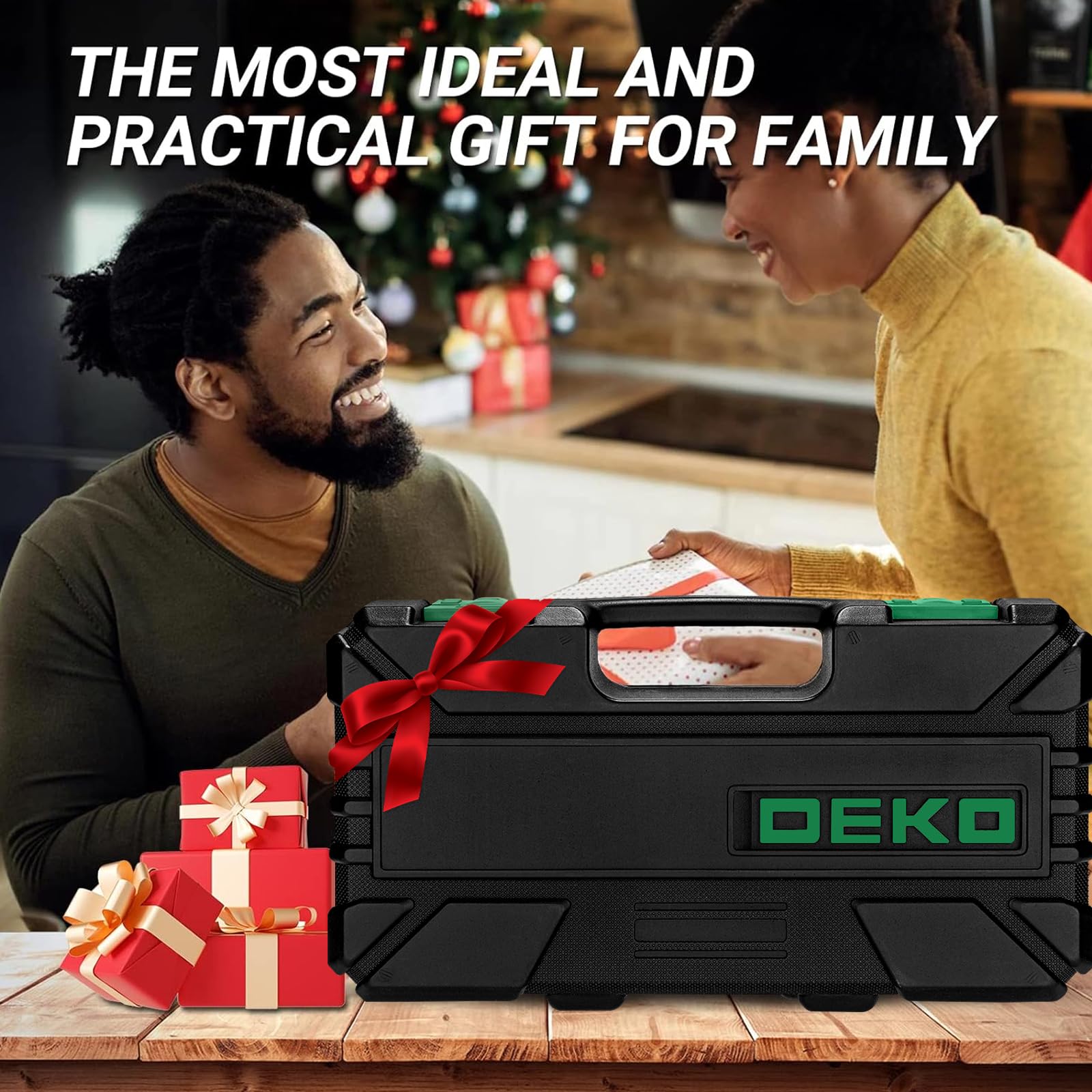 DEKO Tool Kit Set Box 62 Piece Home Repair DIY Tools Basic Hand Toolbox Sets for Home