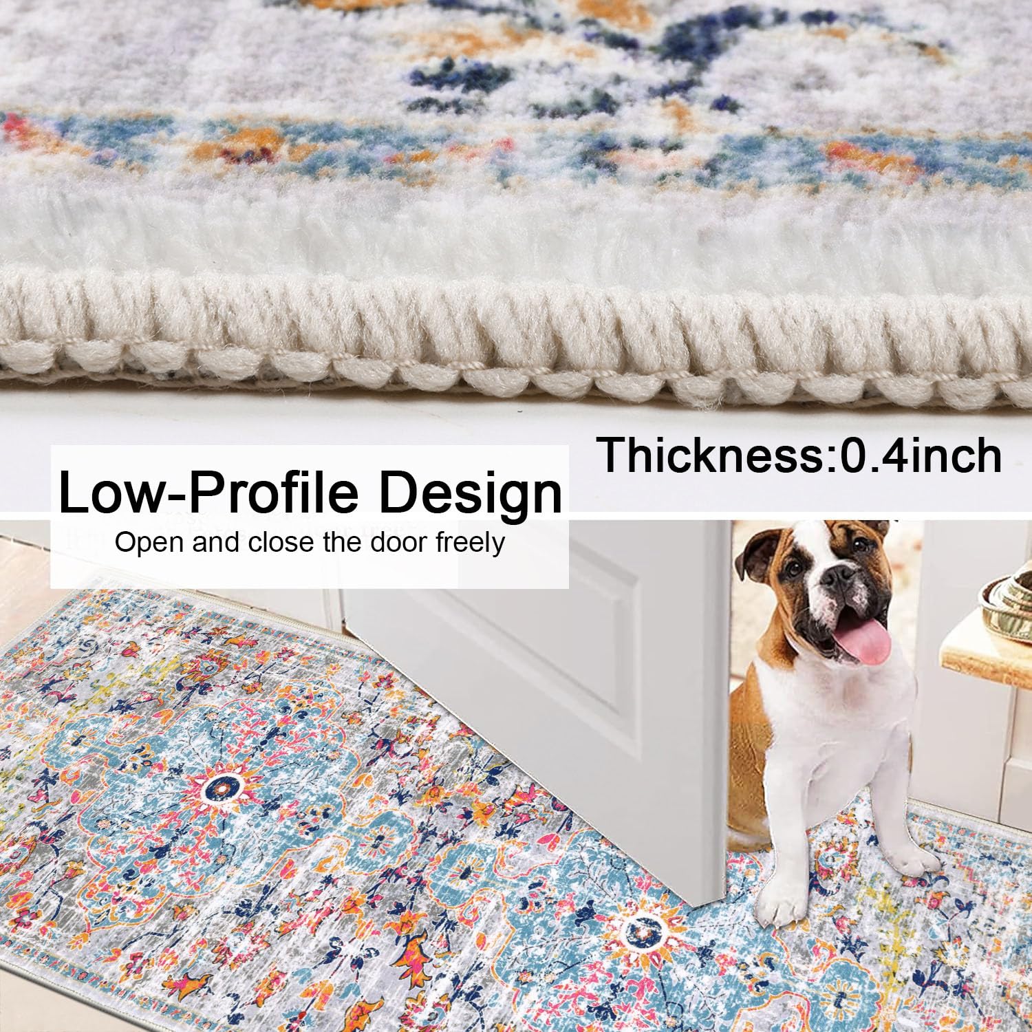 SHACOS Hallway Runner Rug Non Slip 66x213cm Carpet Runners for Hallways Long Hall Rug Washable Distressed Kitchen Runner Mat Low Pile Floor Runners