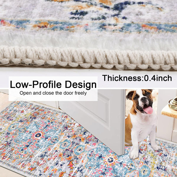 SHACOS Hallway Runner Rug Non Slip 66x213cm Carpet Runners for Hallways Long Hall Rug Washable Distressed Kitchen Runner Mat Low Pile Floor Runners