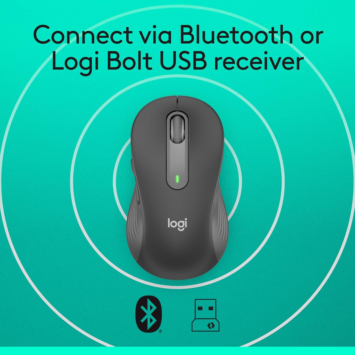 Logitech Signature M650 Wireless Mouse - For Small to Medium Sized Hands, 2-Year Battery, Silent Clicks, Customisable Side Buttons, Bluetooth, for PC/Mac/Multi-Device/Chromebook - Graphite