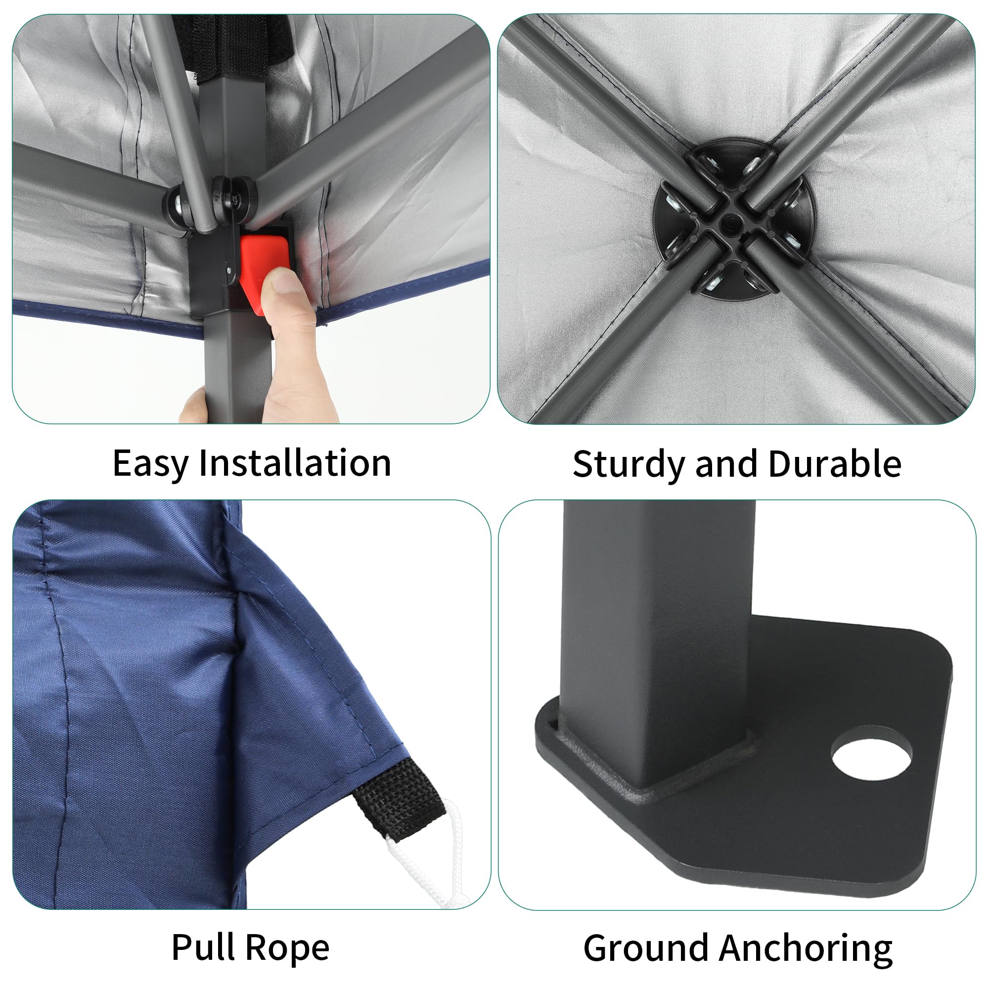 YITAHOME 3x3M Outdoor Pop Up Gazebo with Sides and Windows, Waterproof Folding Garden Canopy All Seasons Camping Gazebo Anti-UV with Adjustable Height Stakes Rope Carry & Weight Bags for Party Event