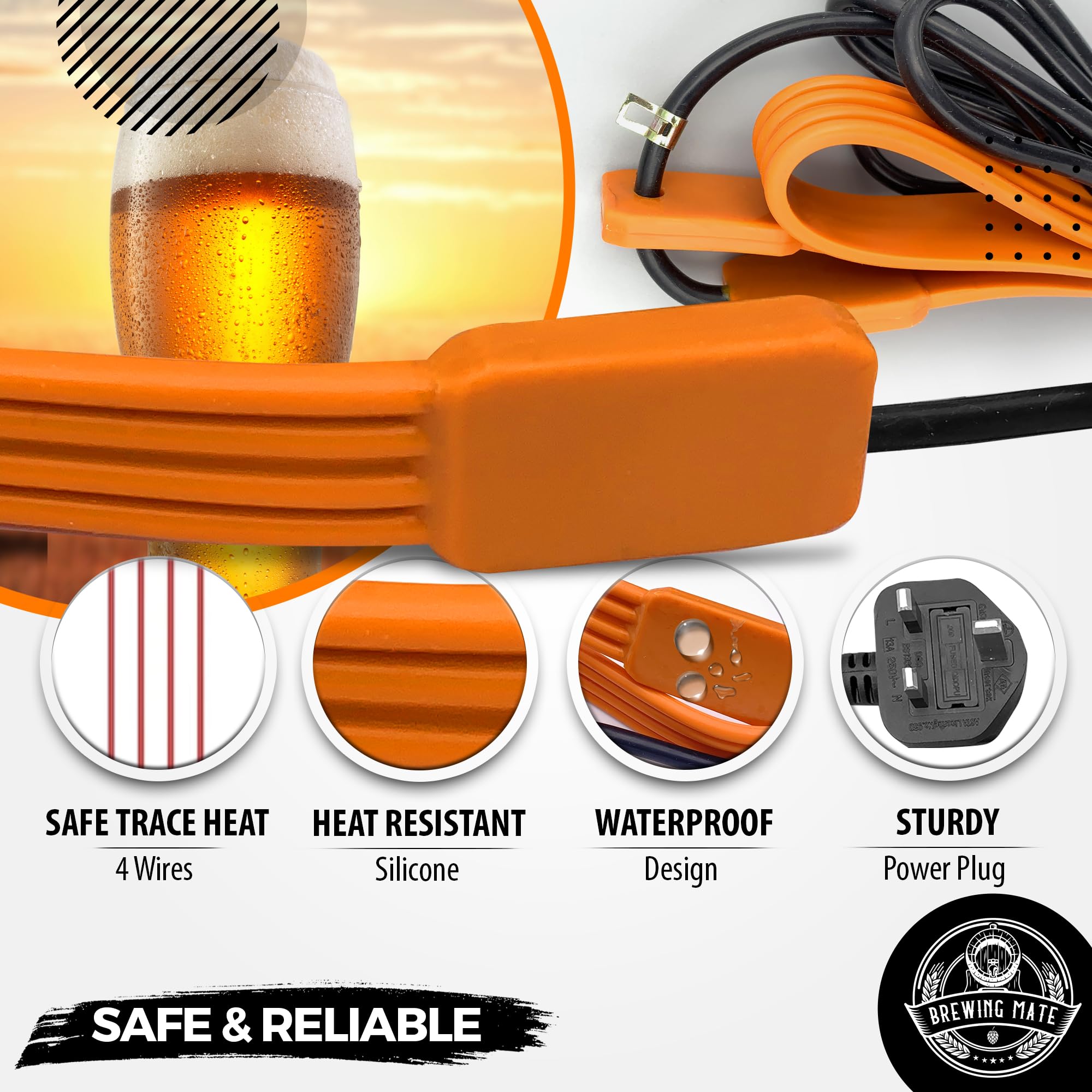 Brewing Mate Thermostatic Home Brew Heat Belt - Equipment for Beer and Wine Fermentation Temperature Control (Thermostatic)