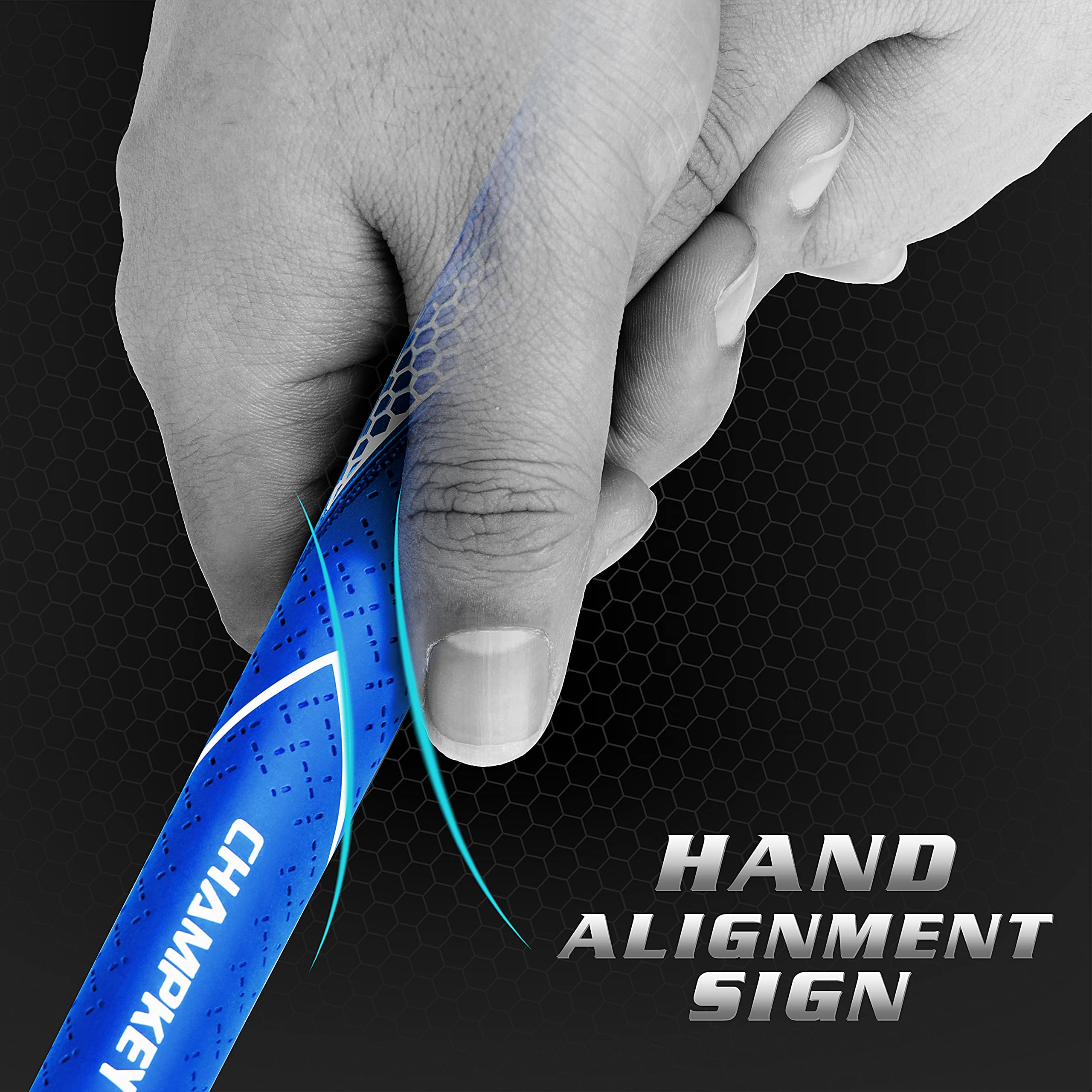 CHAMPKEY Premium Rubber Golf Grips 13 Pack | High Traction and Feedback Rubber Golf Club Grips - All Repair Kits (Blue&White, Oversize)