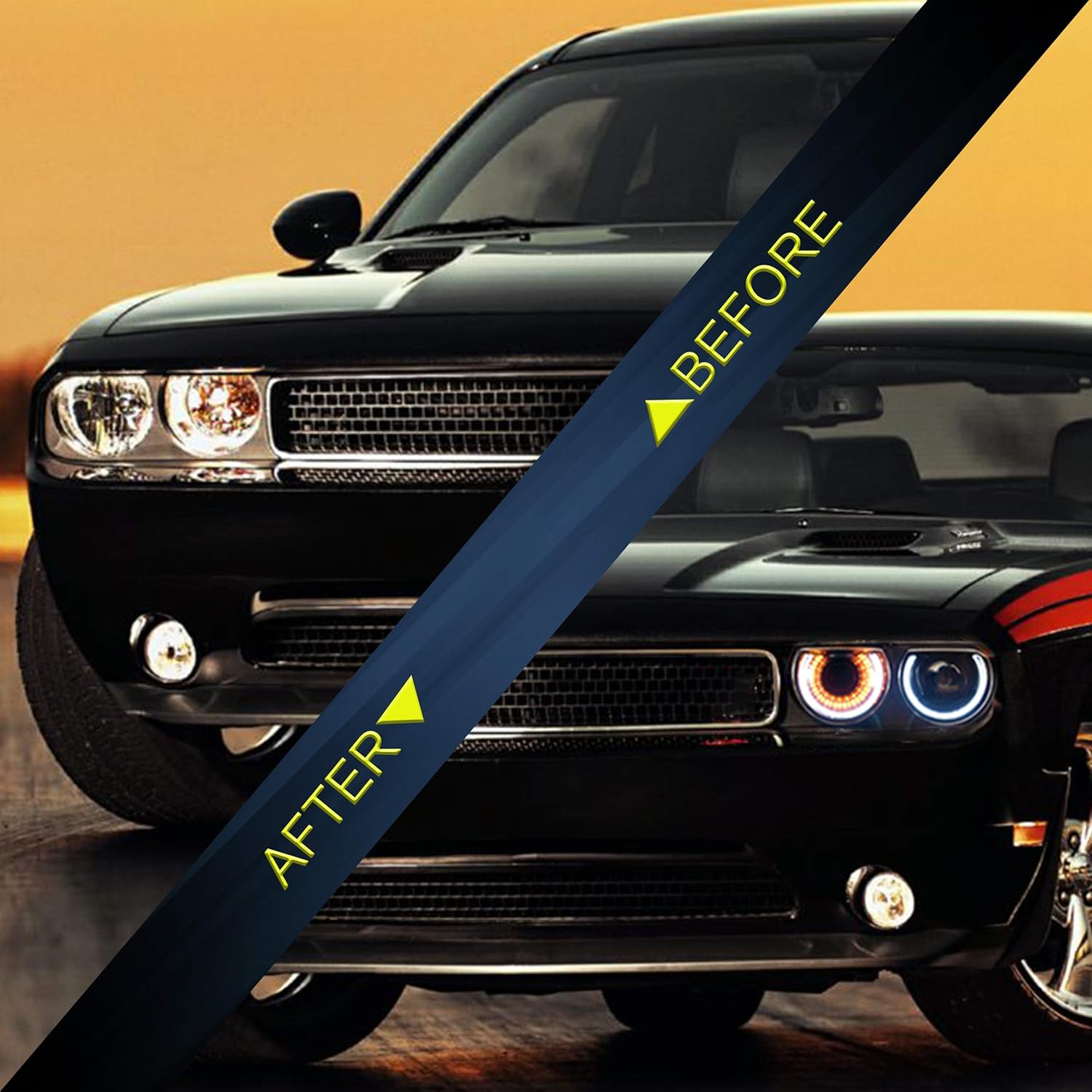 VLAND LED Headlights Fit for 2008-2014 Dodge Challenger 3rd Gen Coupe, Front Lights with Sequential Turn Signal