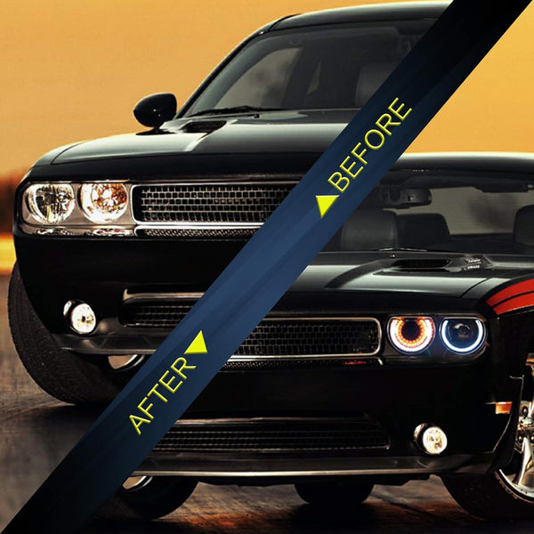 VLAND LED Headlights Fit for 2008-2014 Dodge Challenger 3rd Gen Coupe, Front Lights with Sequential Turn Signal