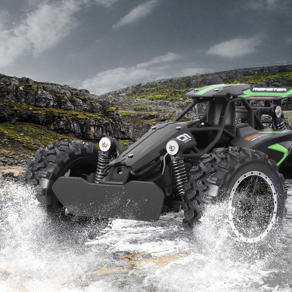 SZJJX Remote Control Cars – 2.4GHz High-Speed RC Car for Kids, 15KM/H+ 2WD Off-Road Car with 2 Rechargeable Batteries, Electric Remote Control Truck Toy for Boys & Girls Gifts (Green)