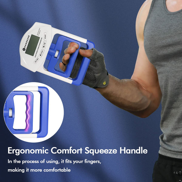 Handexer Training Grip Strengtheners Digital Hand Dynamometer Grip Strength Measurement Meter Auto Capturing Electronic Hand Grip Power 198Lbs / 90Kgs