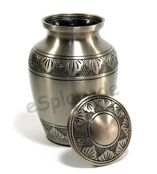 eSplanade Brass Cremation urn Memorials urns Container Jar Pot | Brass Urns | Metal Urn | Burial Urn | Memorial Urn (Steel)