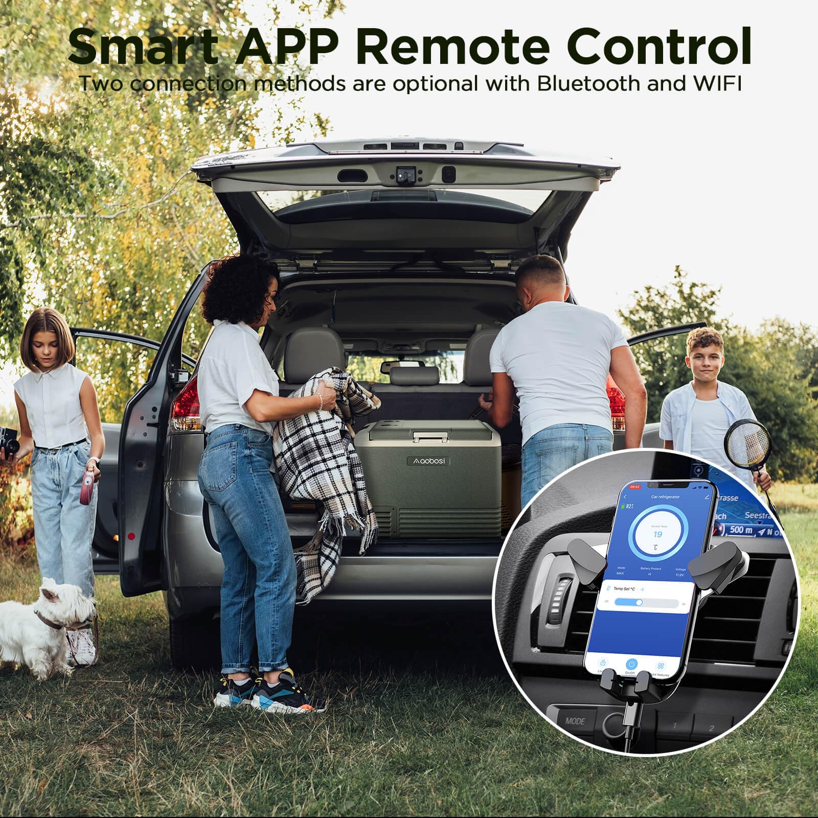 AAOBOSI 83L Campervan Fridge, Camping Refrigerator with APP Control, 12V Fridge Freezer for Campervan, Car, Truck, Boat, Motorhome, Travel