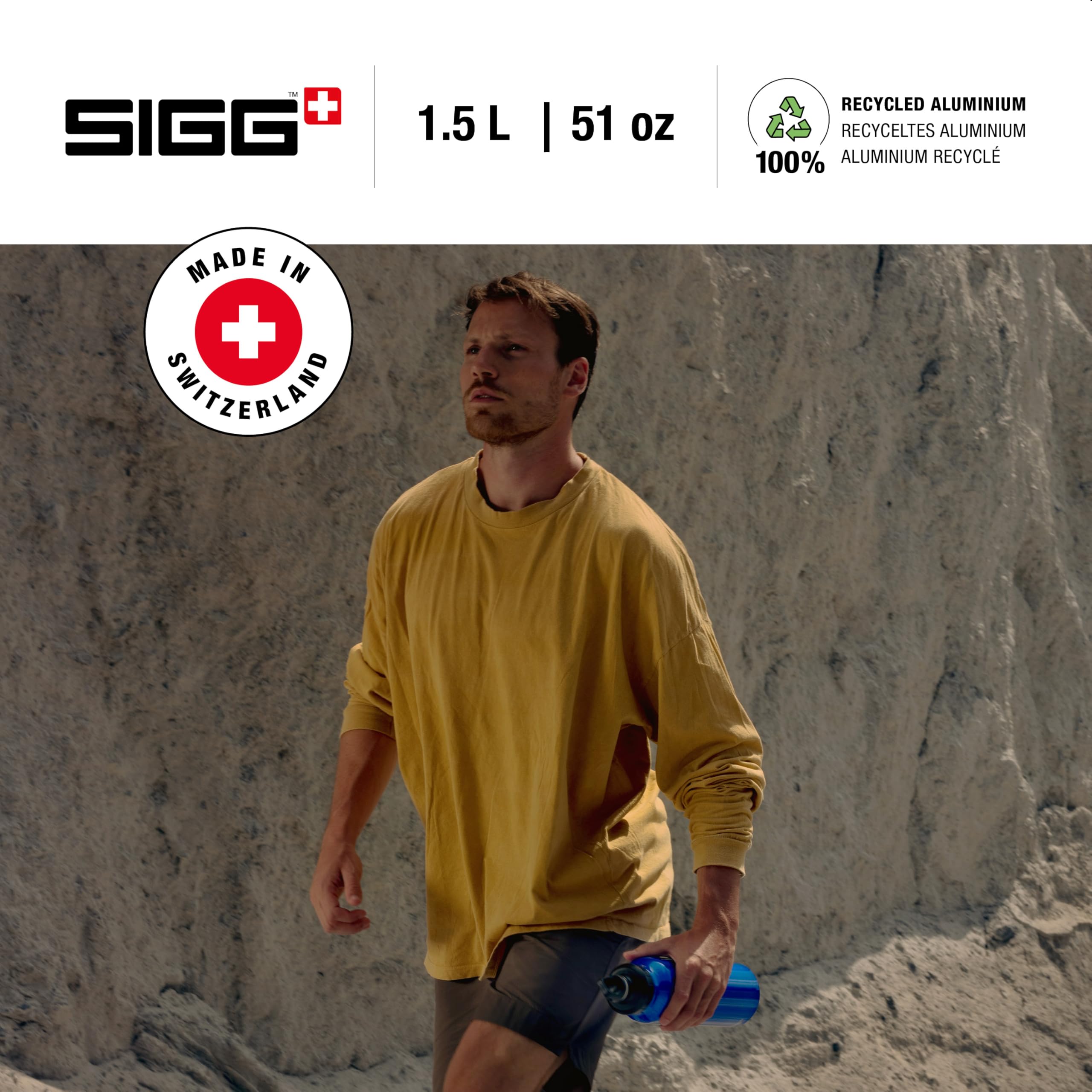 Sigg - Aluminum Water Bottle - Traveller - Climate Neutral Certified - Suitable For Carbonated Beverages - Leakproof & Lightweight - BPA Free - 0.6L / 1L/ 1.5L