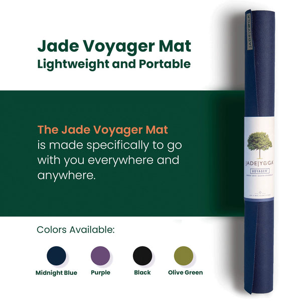 JADE YOGA Mat Yoga Travel Midnight Blue .0625In X 68In, 1 EA