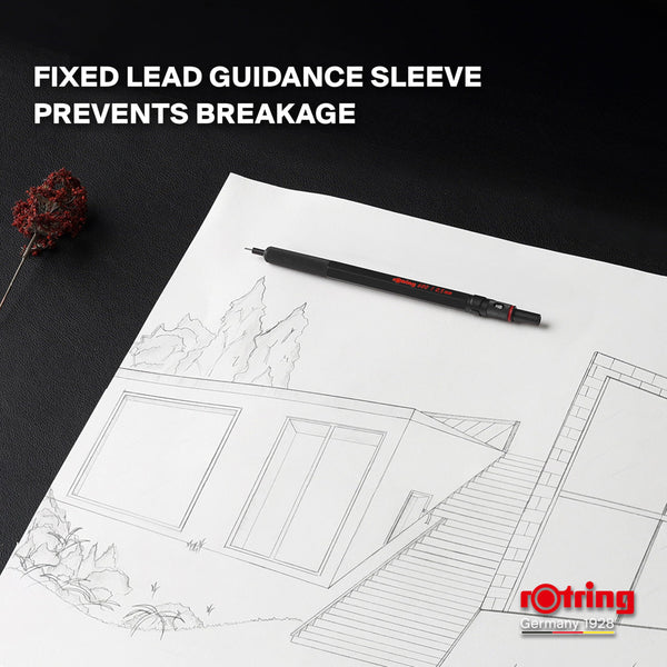 rOtring 600 3-in-1 Multicolour Pen and Mechanical Pencil | Black & Red Ballpoint Pen Tips | 1 Mechanical Pencil Tip (0.5mm) | Silver Barrel