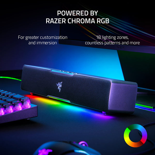 Razer Leviathan V2 X - PC Gaming Soundbar (Full-Range Drivers, Compact Desktop Form Factor, USB Type C Power and Audio Delivery, Bluetooth 5.0) Black