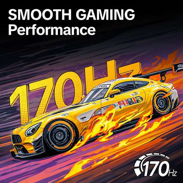 KOORUI 32 inch Curved Gaming Monitor,1440p(2560x1440),170Hz.1ms, 2K, QHD,VA 1500R, HDR10,Adaptive Sync, VESA & Eye Care Ultra-Thin Support DP/HDMI