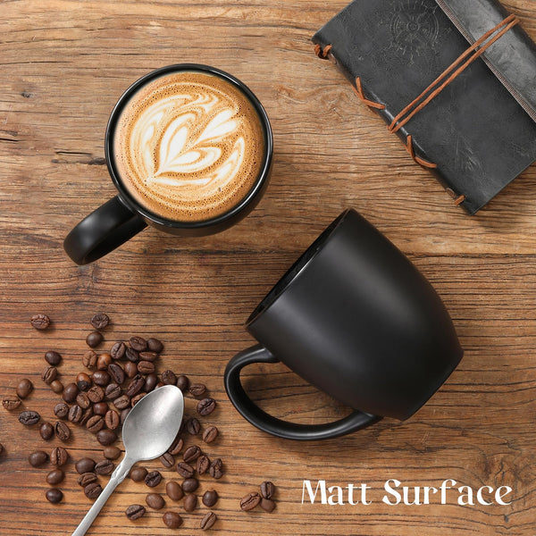 DOWAN 16 OZ Coffee Mug Set of 6, Coffee Mugs with Large Handles for Men, Women, Ceramic Cup for Coffee Tea Cocoa, Easy to Clean & Hold, Mugs for