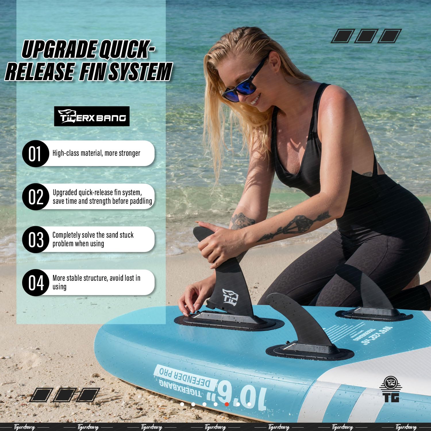 TIGERXBANG Stand Up Paddle Boards 10'6" x 32" x 6"丨10' x 31" x 6" with Premium SUP Board Accessories, Inflatable Paddle Boards for Adults/Kids Stand Up PaddleBoarding