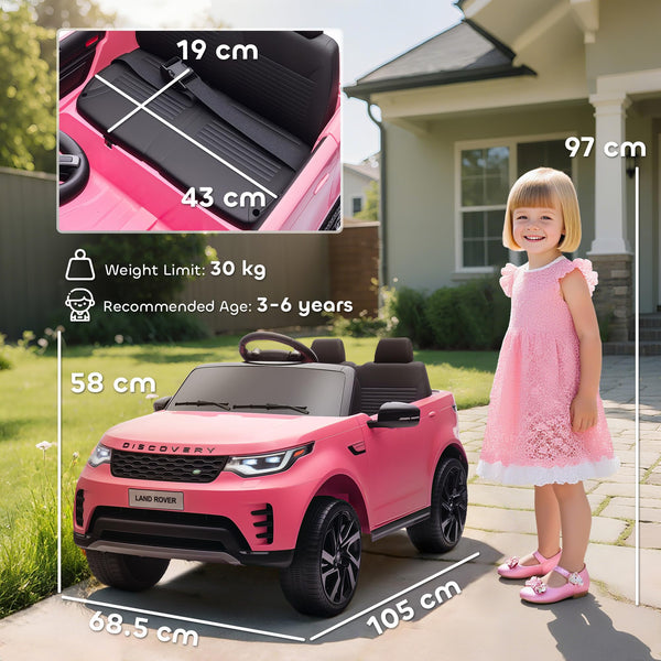AIYAPLAY Land Rover Discovery Licensed 12V Electric Car for Kids, Ride on SUV with Remote Control, 4 Wheel Suspension System, Slow Start, LED Lights, Music, for 3-6 Years Old, Khaki