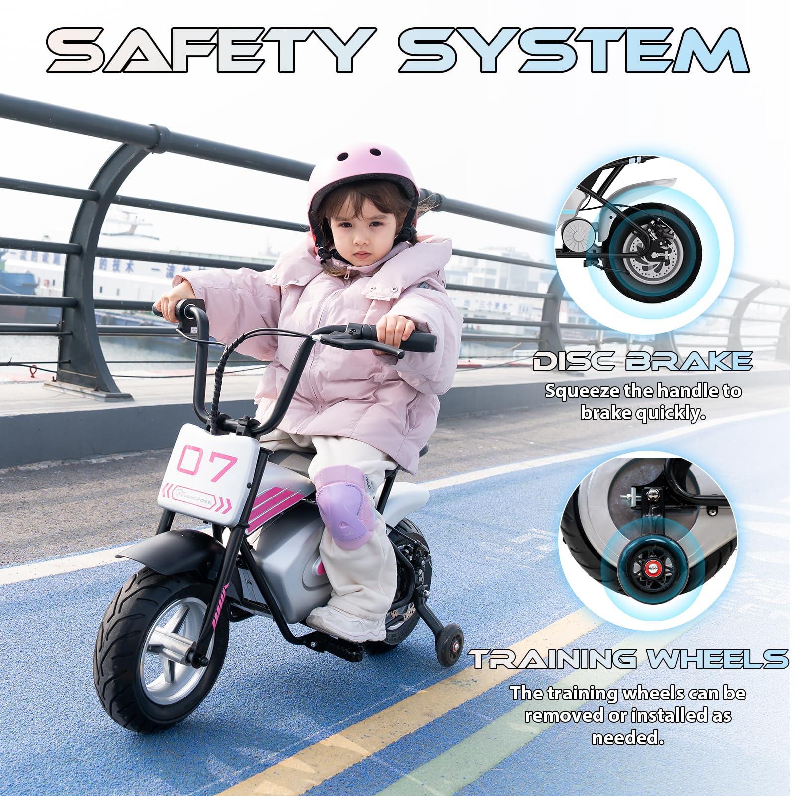 EVERCROSS EV05M Electric Motorcycle for Kids, 150W Kids Ride On Motor-cycle, 8/16 km/h Speed Modes & 15 km Long-Range Electric Motorcycle, 12'' Moto Cross for Children Aged 3-12 Years