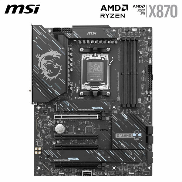 MSI X670E GAMING PLUS WIFI Motherboard, ATX - Supports AMD Ryzen 9000 / 8000 / 7000 Series Processors, AM5 - 80A SPS VRM, DDR5 Memory Boost 7800+ MHz/OC, PCIe 5.0 x16, M.2 Gen5, Wi-Fi 6E