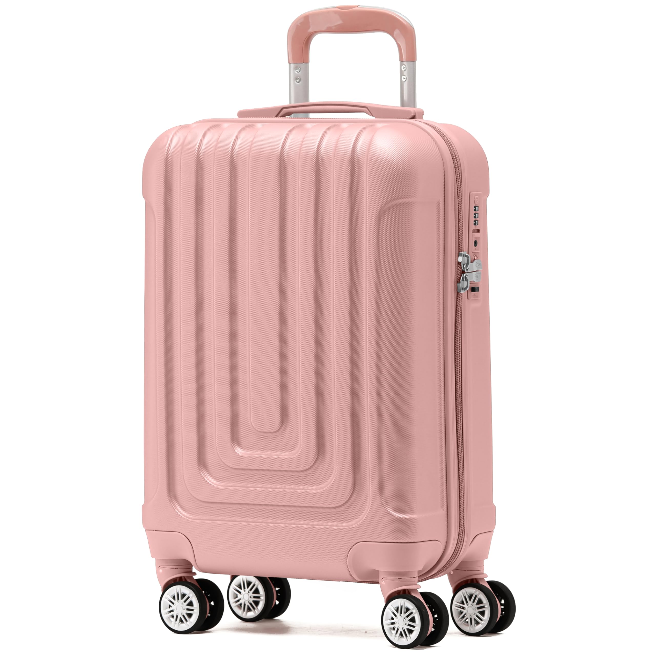 Flight Knight Premium Lightweight Suitcase - Built-in TSA Lock - 8 Spinner Wheels - ABS Hard Shell Check in Highly Durable Luggage - Medium - 67x45x26cm