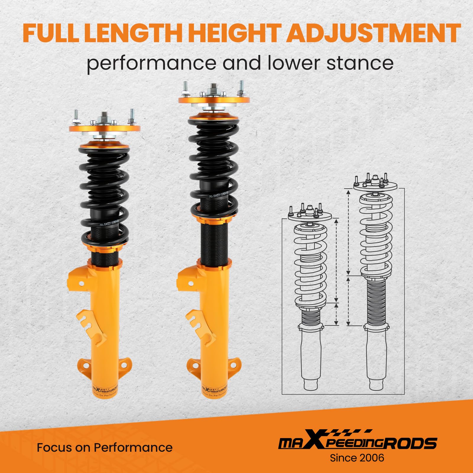 maXpeedingrods Coilovers Suspension For E36 318i, 318is, 323i, 323is, 325i, 328i, 320i