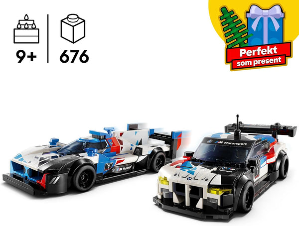 LEGO Speed Champions BMW M4 GT3 & BMW M Hybrid V8 Race Car Toys for 9 Plus Year Old Boys & Girls, Buildable Model Vehicles with 2 Driver Minifigures, Kids' Bedroom Decoration, Birthday Gift Idea 76922