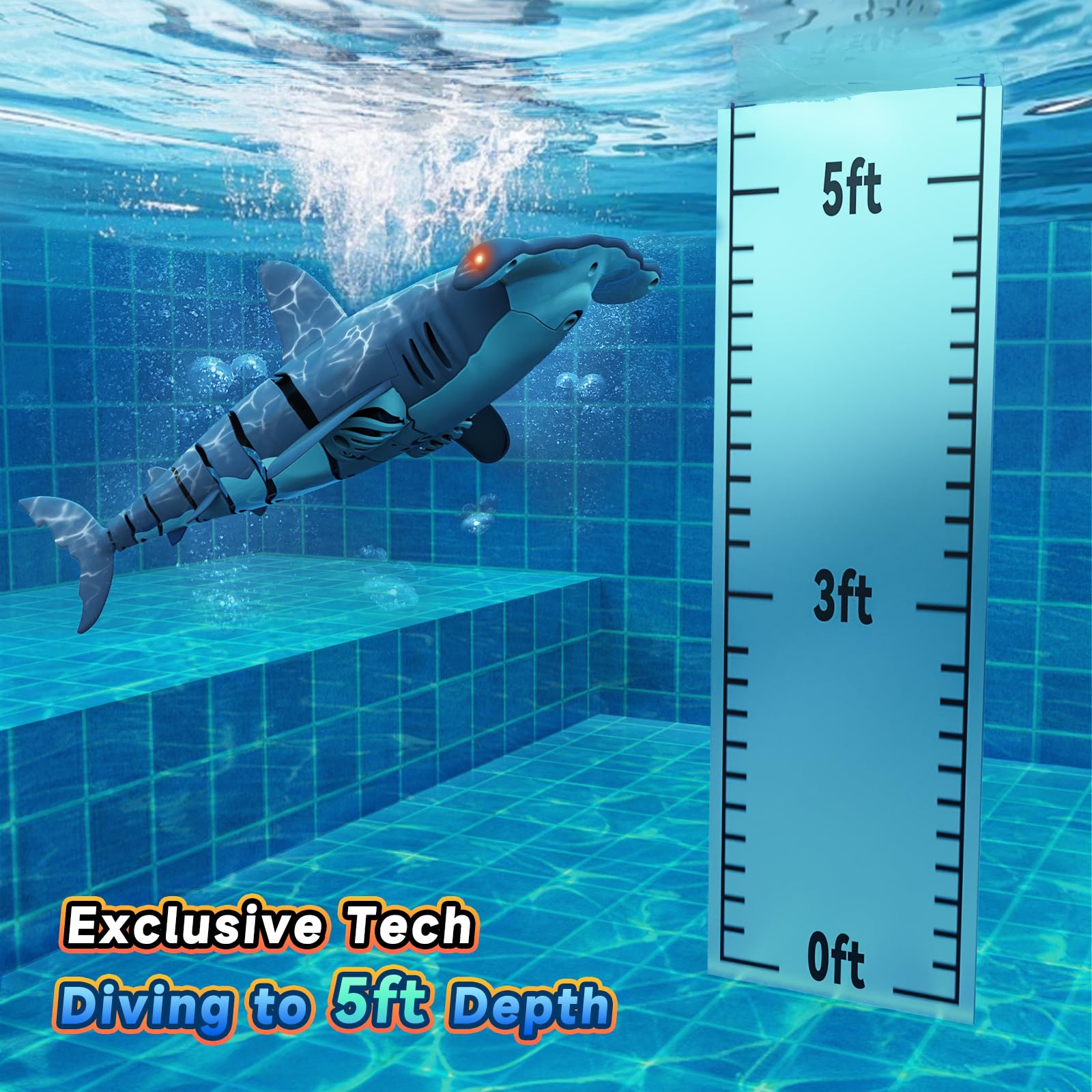 fygurso Remote Control Shark Toys High Simulation, Summer Water Toys for Kids, for Boys Ages 6+, Party Fun Games for Pool & Bath (Gray)