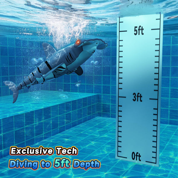 fygurso Remote Control Shark Toys High Simulation, Summer Water Toys for Kids, for Boys Ages 6+, Party Fun Games for Pool & Bath (Gray)