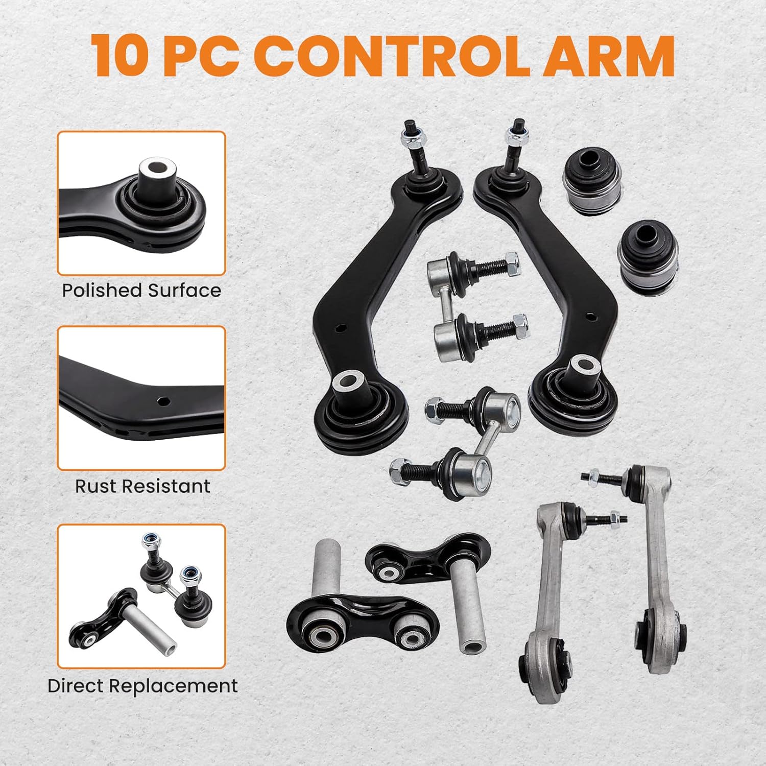 maXpeedingrods 10Pcs Rear Suspension Control Arm Ball Joint Kit RearTie Rod Sway Bar Links Kit For Bmw X5 E53 Suv 04 05