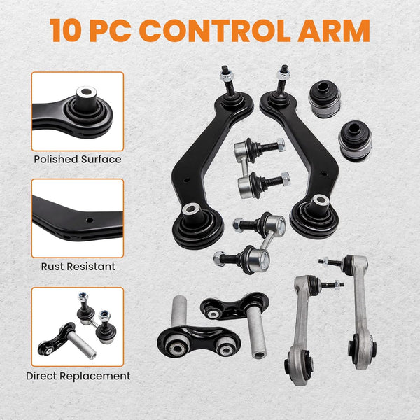 maXpeedingrods 10Pcs Rear Suspension Control Arm Ball Joint Kit RearTie Rod Sway Bar Links Kit For Bmw X5 E53 Suv 04 05