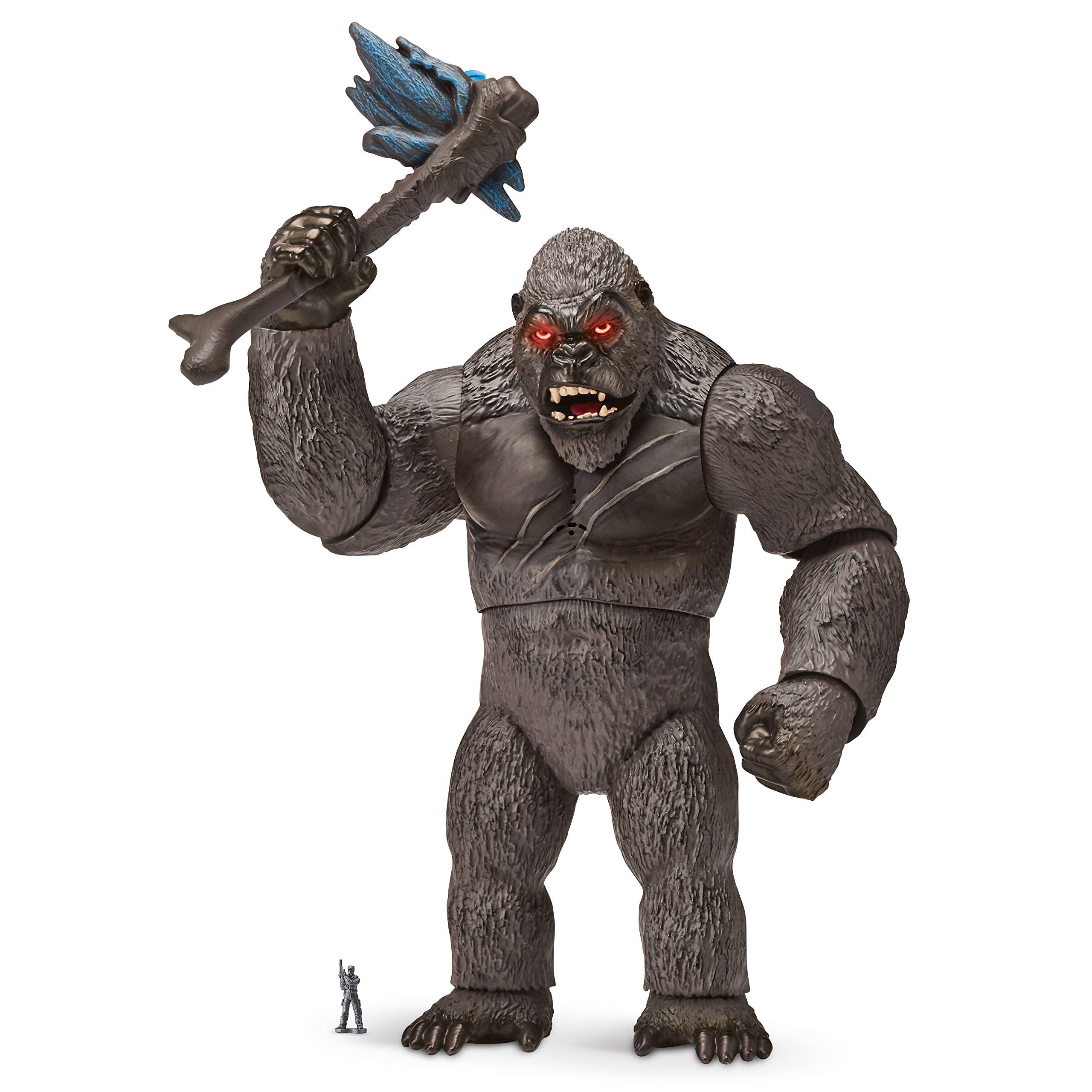 MonsterVerse Godzilla vs Kong 13 Inch Collectable Articulated Mega Kong Action Figure in Black, With Lights and Battle Sounds, Suitable for Ages 4 Years+