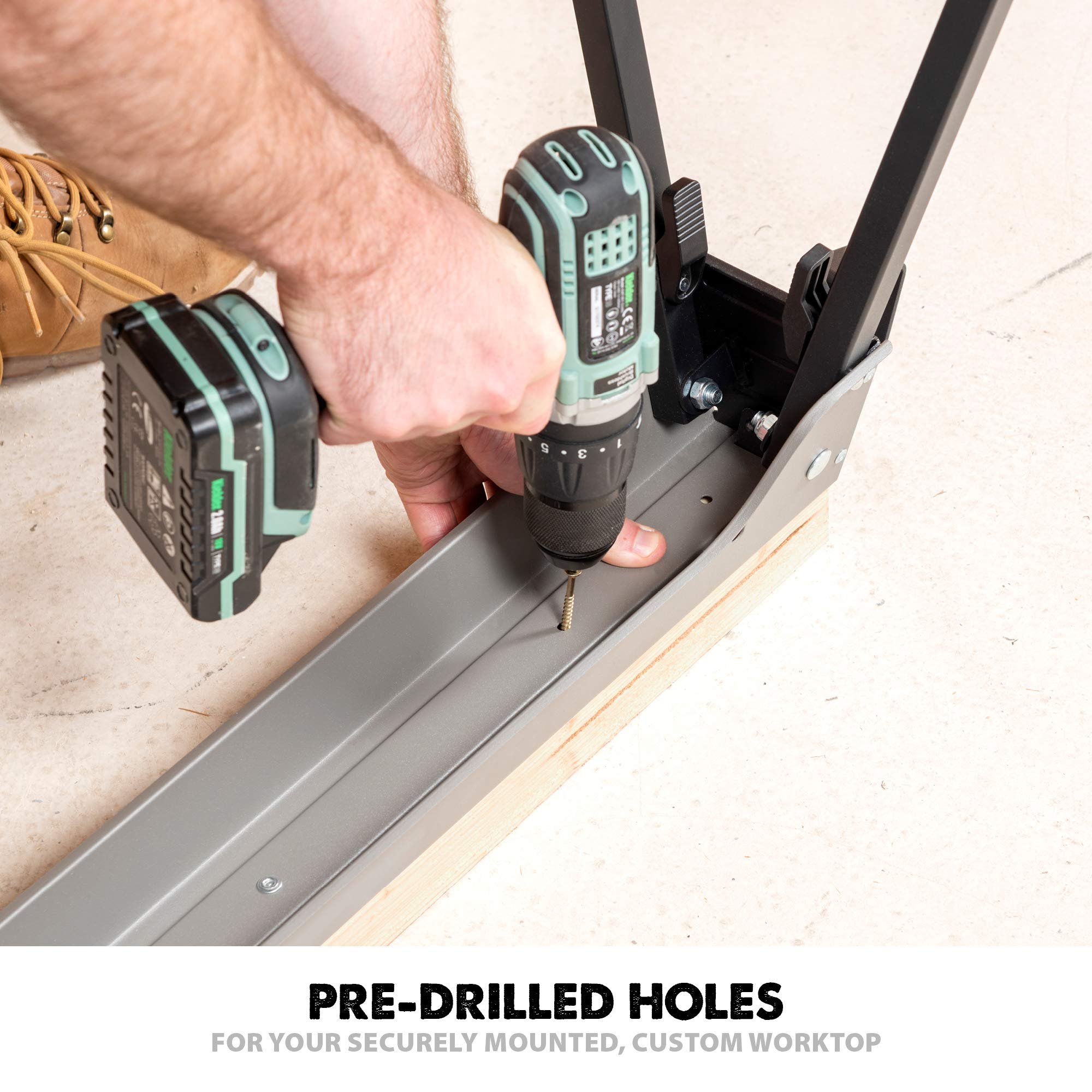 Evolution Power Tools EVOMS1 Mitre Saw Stand, Universal Compact Folding with Extending Support Arms, Fits Evolution, Makita, DeWalt, Bosch, Ryobi, Einhell and Metabo, Supports 150kg Weight & 3m Length