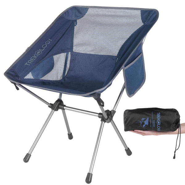 TREKOLOGY YIZI GO Camping Chair – Compact, Foldable, Lightweight 0.9 kg, 136 kg Capacity, Durable Aluminum, Quick Setup, Superior Support, Ideal for Backpacking, Beach, and Outdoor Adventures (Blue)