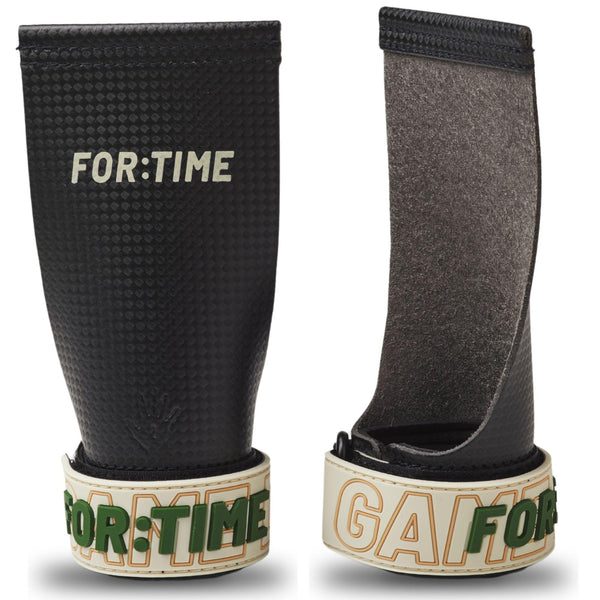 FOR:TIME FITNESS GAME DAY GRIPS - Hand Grips for CrossFit and Gymnastics Workouts - Ultra Sticky Carbon Fibre Hand Protection with Wrist Support - Gym