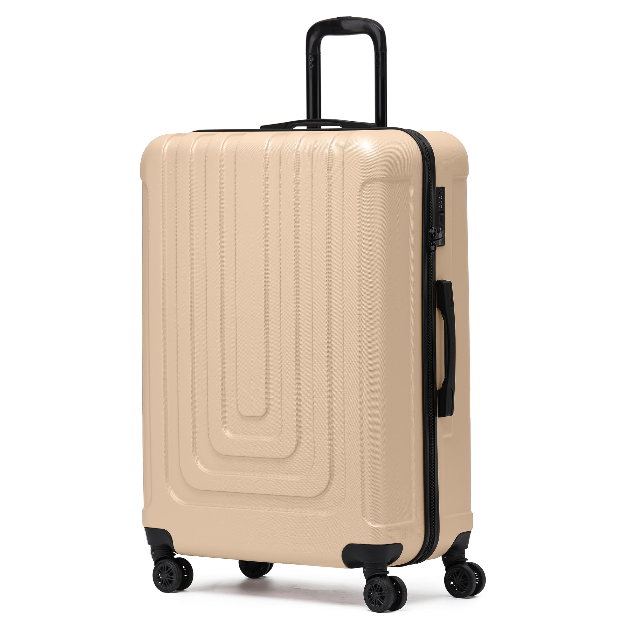 Flight Knight Premium Lightweight Suitcase - Built-in TSA Lock - 8 Spinner Wheels - ABS Hard Shell Check in Highly Durable Luggage - Medium - 67x45x26cm