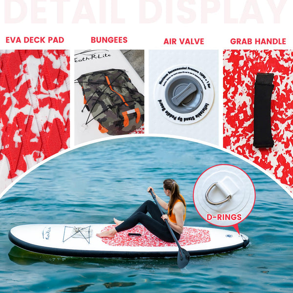 FEATH-R-LITE 10' &11' Inflatable Ultra-Light Stand Up Paddle Board for All Skill Levels Included with SUP, Adj Paddle, Pump, Backpack, Leash
