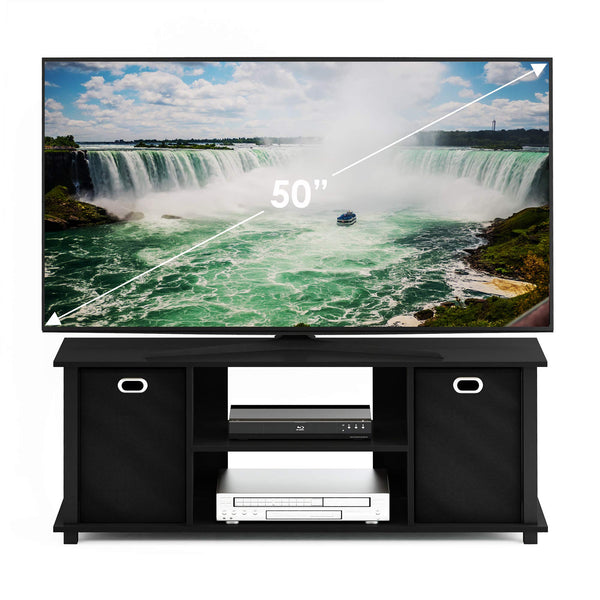 FURINNO TV Entertainment Center, 13054BK/BK, Black/Black, one size, 105.92 (W) x 40.13 (H) x 29.72 (D) cm