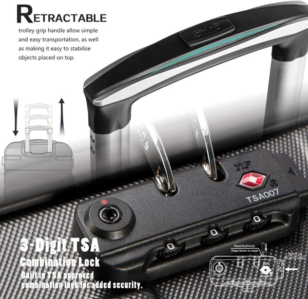 COOLIFE Suitcase Trolley Carry On Hand Cabin Luggage Hard Shell Travel Bag Lightweight with TSA Lock and Durable 4 Spinner Wheels (Lemon Yellow, L(77cm 93L))