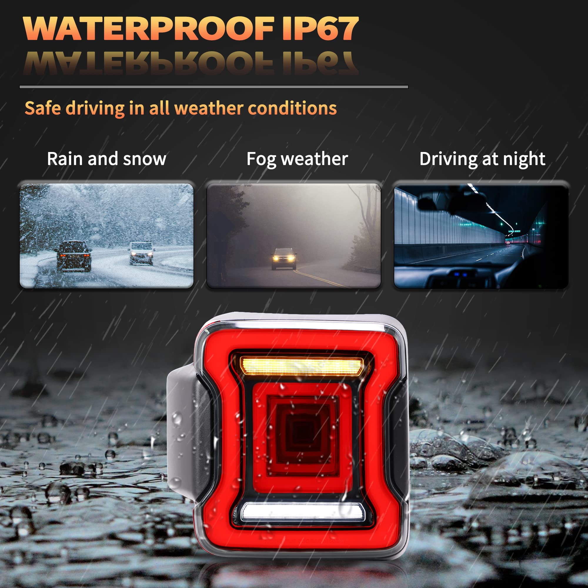 VLAND Motor 9 Inch LED Headlights compatible with 2018-2023 Wrangler JL/JLU Rubicon, Sport, Sport S, Sahara [Not fit JK], w/Startup dynamic display, 1 set for RHD