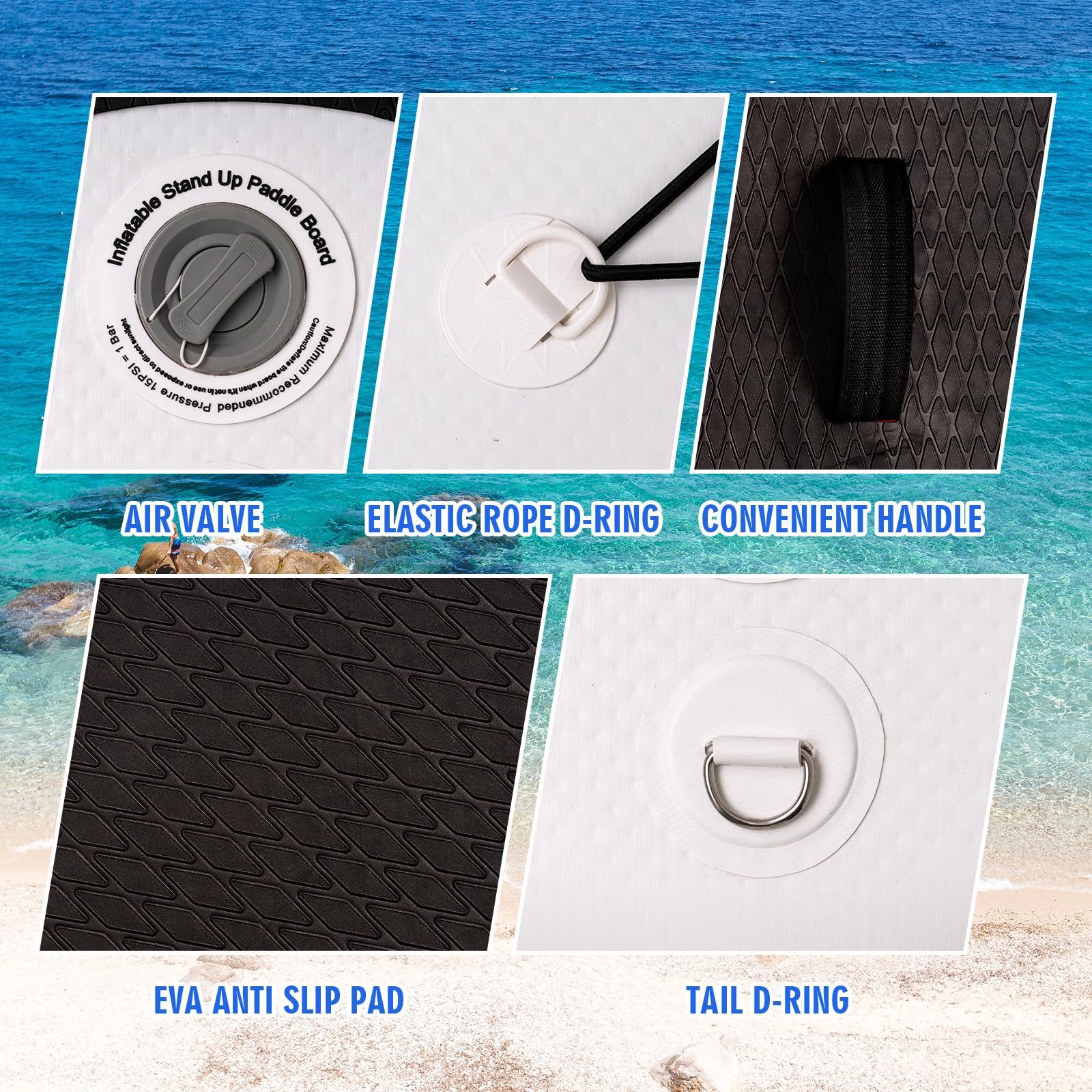 FunWater SUP Inflatable Stand Up Paddle Board 11'6"/11'/10'5" Ultra-Light with Inflatable Board,ISUP Accessories,Three Fins,Adjustable Paddle, Pump,Backpack, Leash,Waterproof Bag