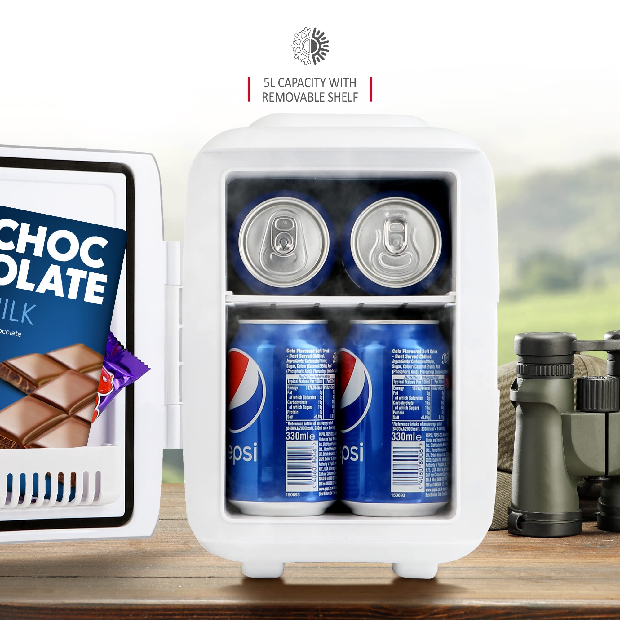 NETTA 5L Mini Fridge - Portable Small Fridge for Drinks, Snacks, Skincare - For Bedroom, Student Dormitory, Office With Cooling And Warming Function - AC/DC Portable – Black