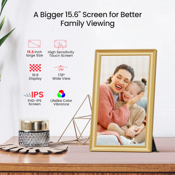 Frameo WiFi Digital Photo Frame 10.1 Inch - 1280x800 HD IPS Touch Screen Picture Frame Electronic, 32GB Memory, Auto Rotate, Wall Mountable, Digital PictureFrame for Sharing Photos and Videos