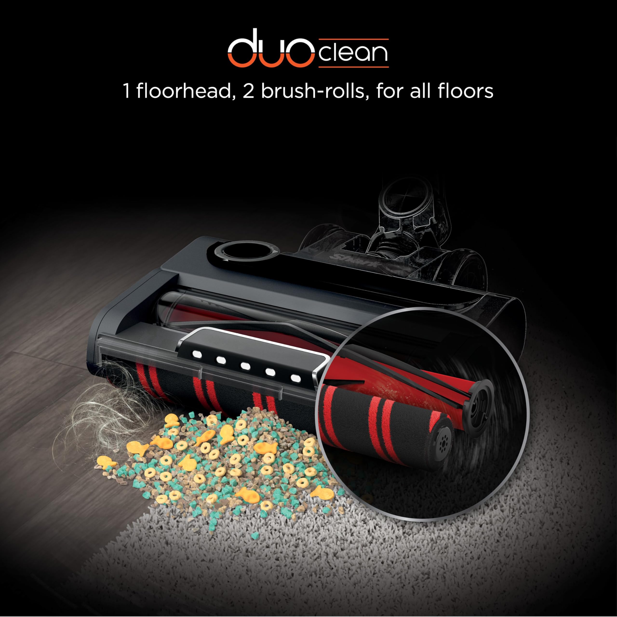 Shark Stratos Cordless Stick Vacuum Cleaner with Anti Hair Wrap Plus, Clean Sense IQ & Anti-Odour Technology, 60 Mins Run-Time, Removable Battery, Charcoal/Rose Gold IZ400UK