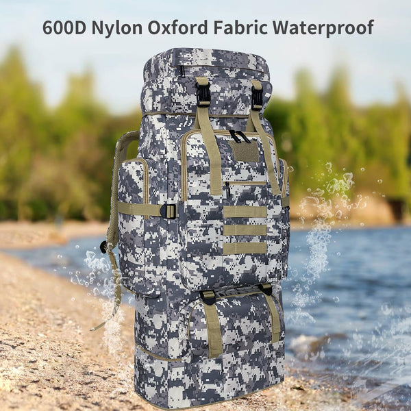 Ogetok 80L Hiking Backpack Camping Rucksack, 80 liters Large Capacity Outdoor Knapsack Travel Climbing Mountaineering Carry On Backpack Bag, Trekking Backpacking for Men Women, Black