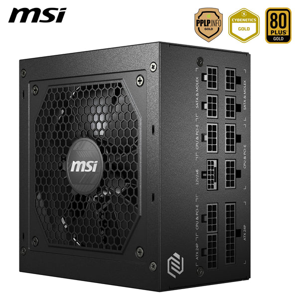 MSI MPG A1000G PCIE5 Power Supply Unit, UK Plug - 1000W, 80 Plus Gold Certified, Fully Modular ATX 3.0, PCIe 5.0 GPU Support, Japanese 105°C Capacitors, 0% RPM Mode, Flat Cables - 10 Year Warranty