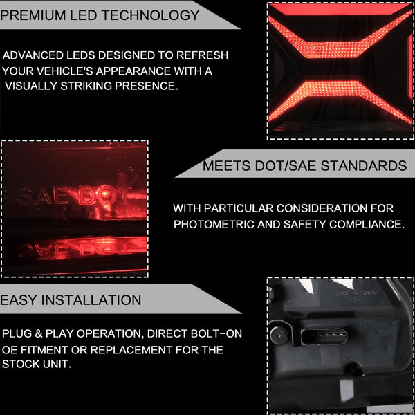 VLAND LED Tail Lights Compatible with Amk 2010-2021