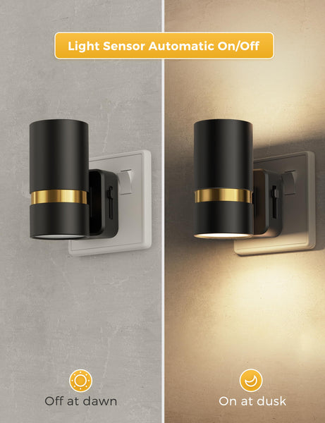 LOHAS-LED Night Light Plug in Wall, 1 Pack, Dimmable Nightlight, Dusk to Dawn Sensor, Brightness Adjustable 0-100LM, 3000K Warm White, Plug-in Modern Night Light for Hallway Bedroom Stair Bathroom