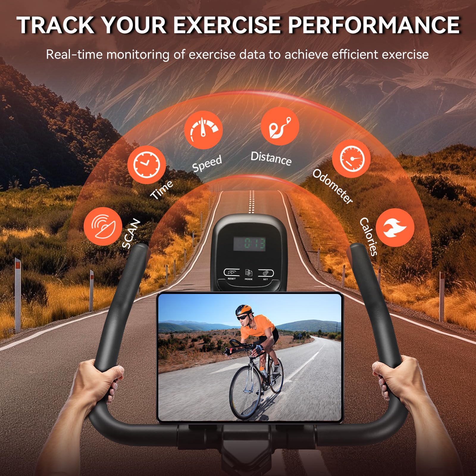 Exercise Bike for Home Gym Use, Wenoker Spin Bike Exercising Equipment, Indoor Cycling Exerciser with LCD Display & Tablet Holder Fitness Machine