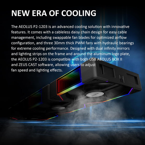 GAMDIAS 120mm ARGB PC Case Fans, Computer Case Fan, Cabless Daisy Chain Connection, Dual Infinity Mirror Lighting, Swappable Fan Blade for Reverse Airflow, Performance 30mm Thick, With Control Box