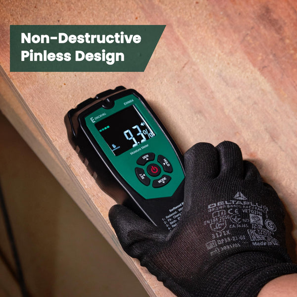 ERICKHILL Wood Moisture Meter, Non-Invasive Damp Meter Detector with 4 Modes, LCD Display with Backlight, Wood and Building Material Dampness Inspection, Moisture Detectors for Wood, Drywall